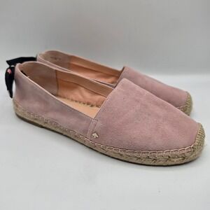 Kate Spade Pink Suede Espadrille Flats with Heel‎ Bow Size 10M